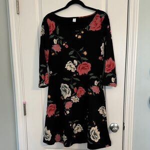 Old Navy Floral Black Dress